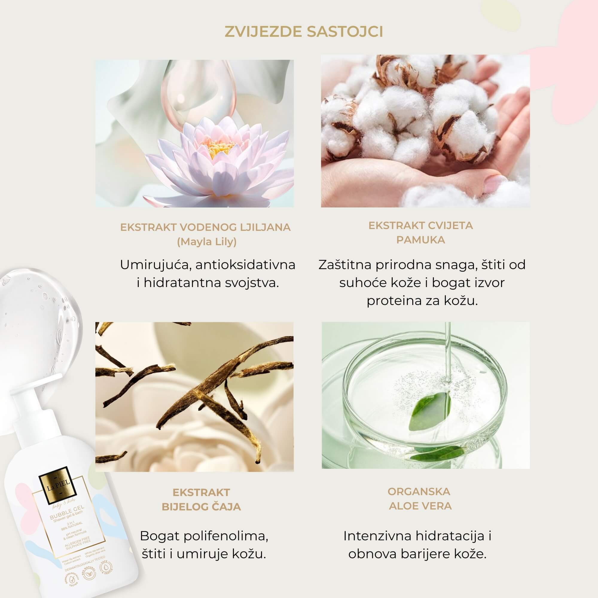 La PIEL Baby & Kids Prirodni Gel Za Tusiranje Sastojci