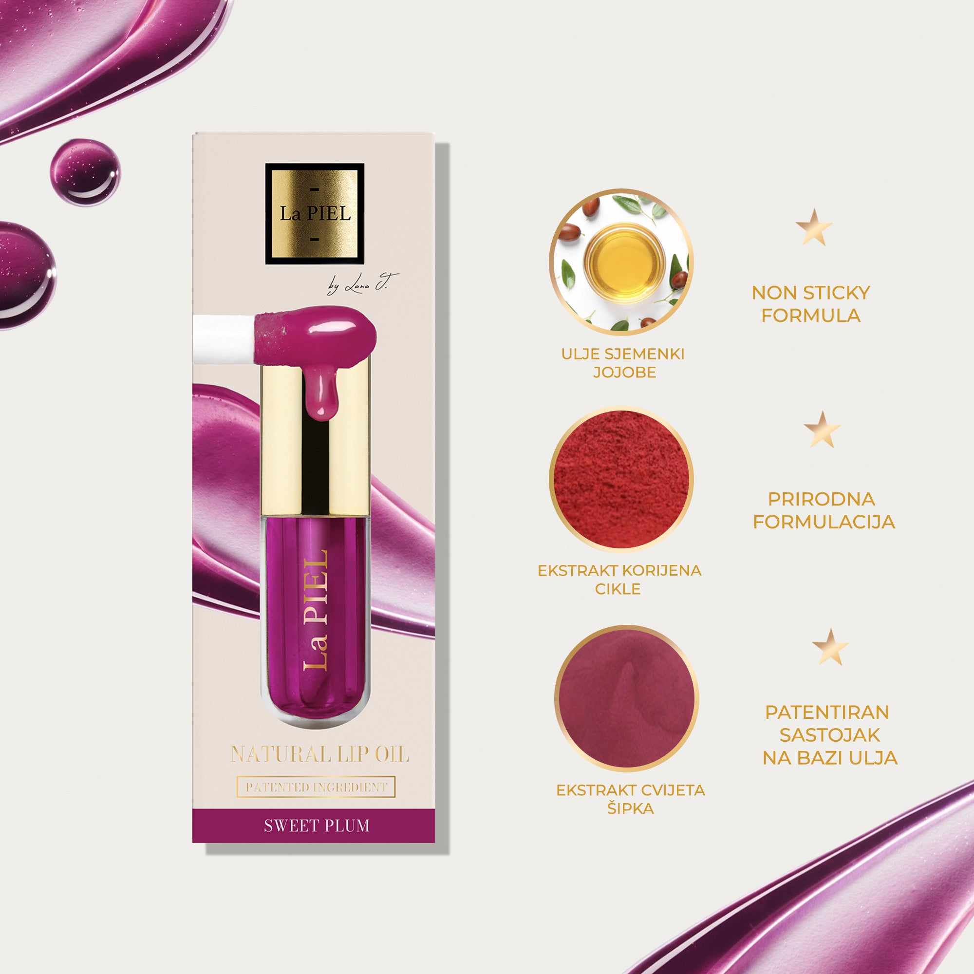 La PIEL Juicy Lips Sweet Plum Ulje Za Usne Prirodni Sastojci Lana Jurcevic