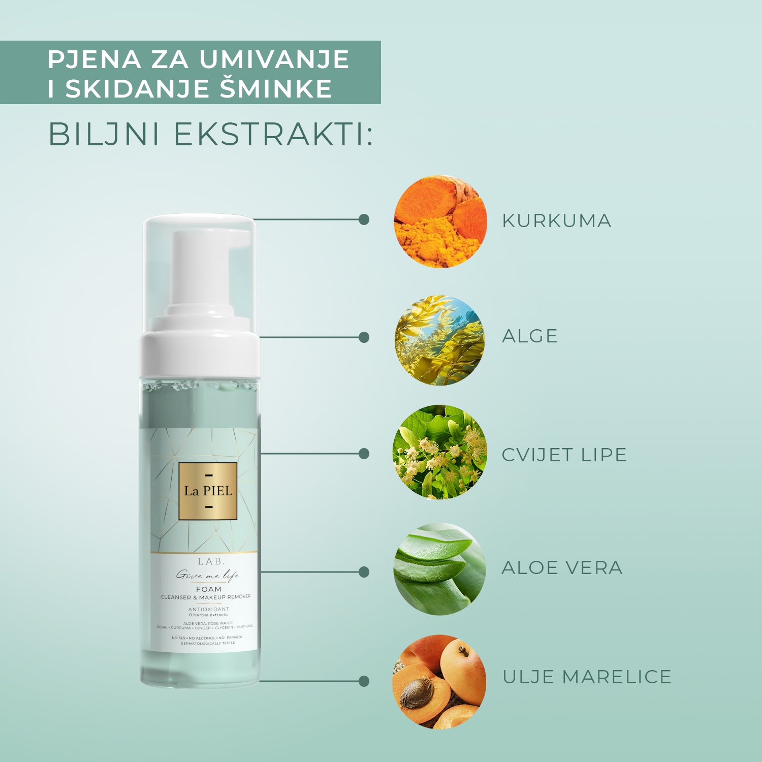 La Piel Lab Njezna Pjena Za Svakodnevno Temeljito Ciscenje Lica Ili Skidanje Makeupa Glicerin Pantenol Anti Age Ucinak Biljni Ekstrakti