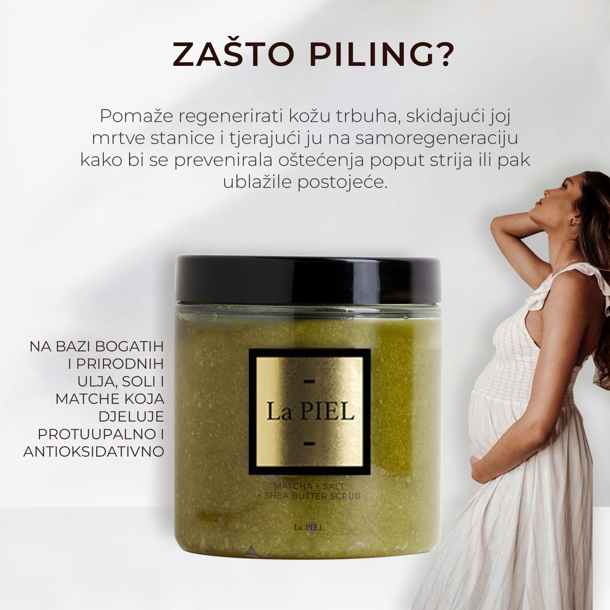 La Piel Matcha Babe Piling Za Tijelo S Matcha Prahom Uljima I Soli