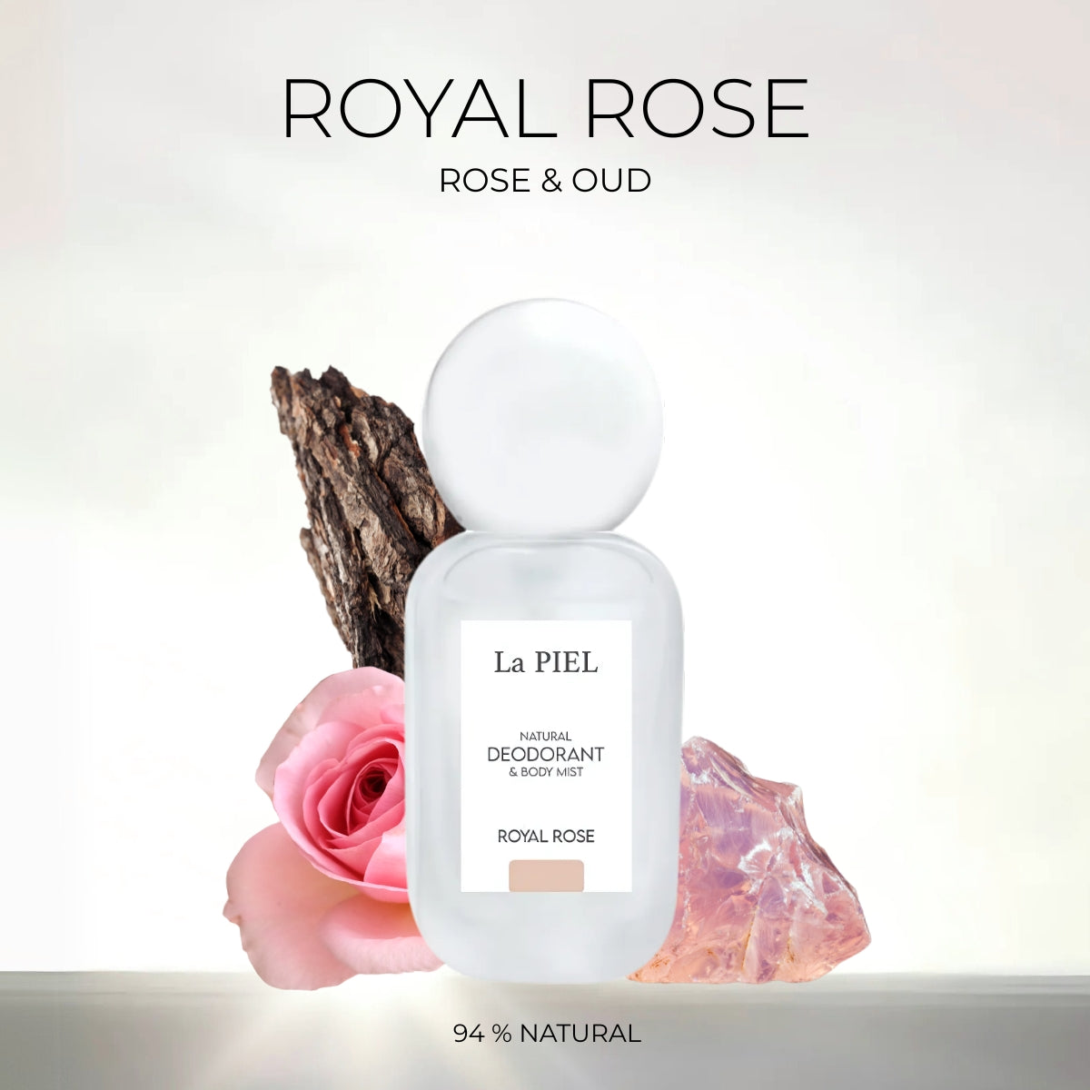 La PIEL Royal Rose Prirodni Dezodorans I Body Mist S Mirisom Ruze I Oud Drveta 94 Posto Prirodna Formula